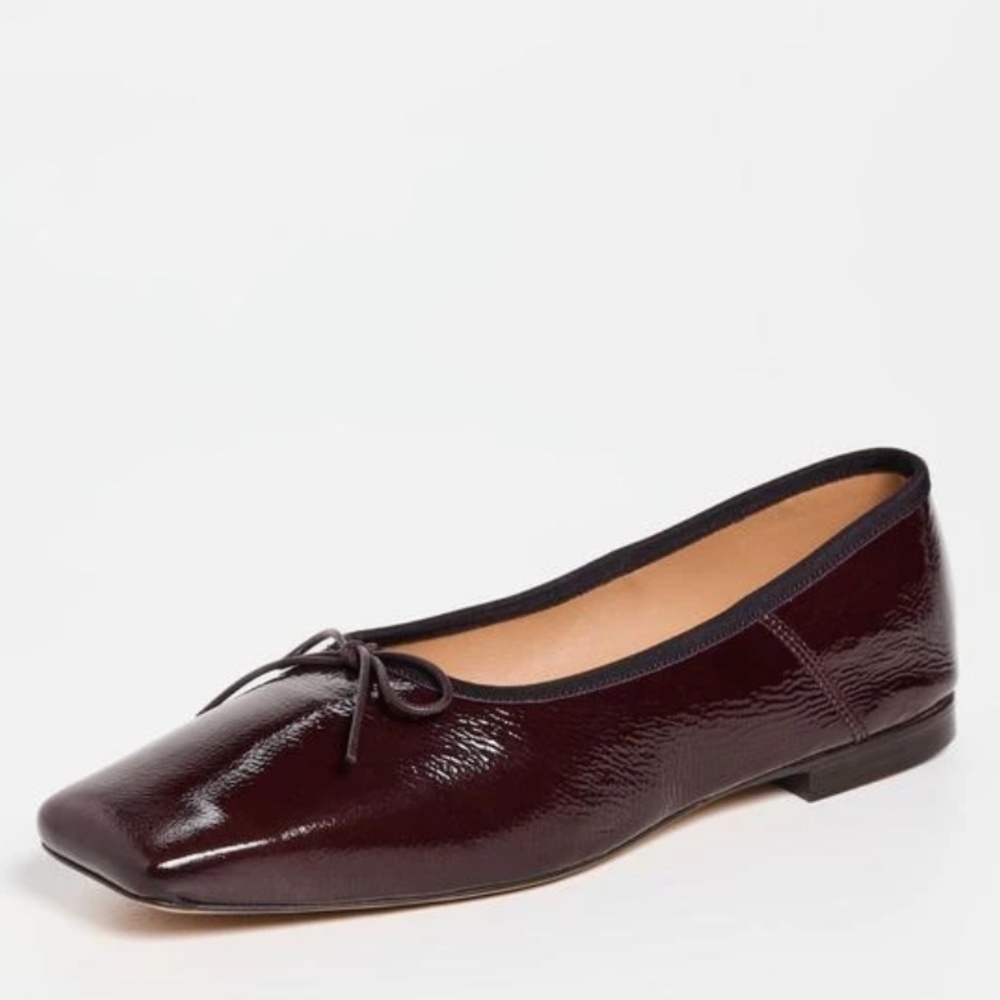 Mansur Gavriel Patent Wine Burgundy Ballet Flats - Picture 3 of 10